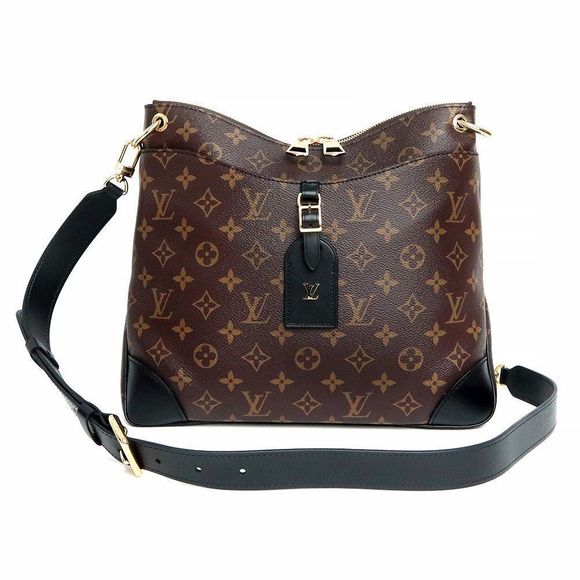 Louis Vuitton Odeon Diagonal Monogram Noir Black NM MM Calf Leather Shoulder Bag - Picture 1 of 10